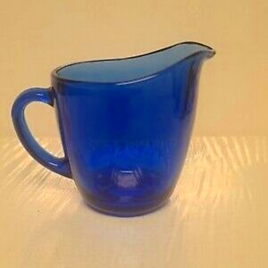 vintage Cobalt Blue Anchor Hocking Creamer Cup 3 3/4" Tall
